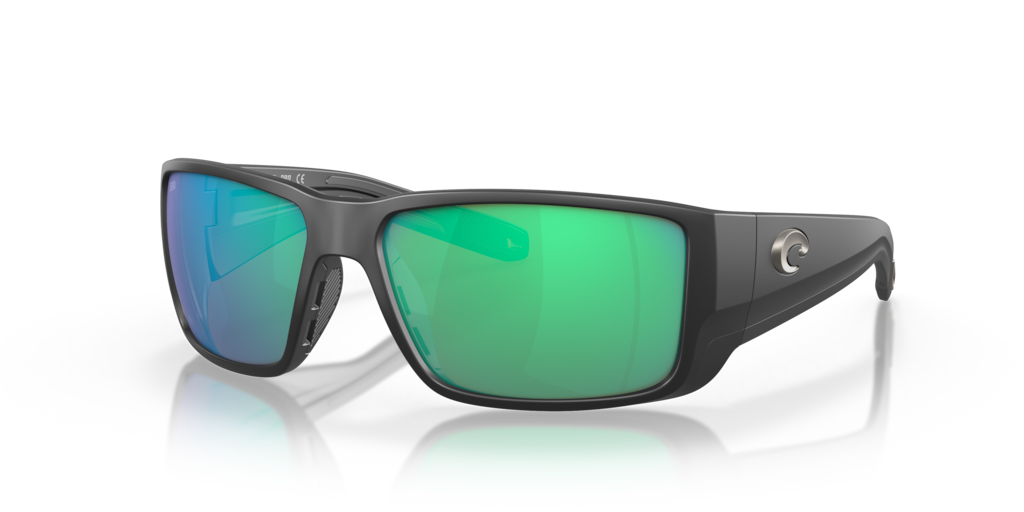 Costa Blackfin Pro Sunglasses in matte black with Green Mirror lenses. | Best sunglasses for fly fishing | Jumping Rise