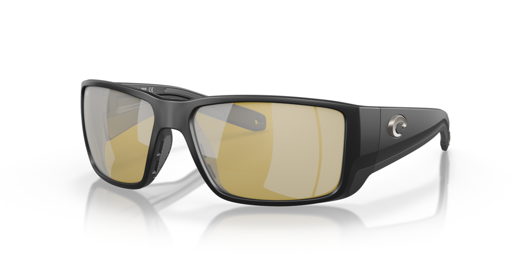 Costa Blackfin Pro Sunglasses in matte black with Sunrise lenses. | Best sunglasses for fly fishing | Jumping Rise